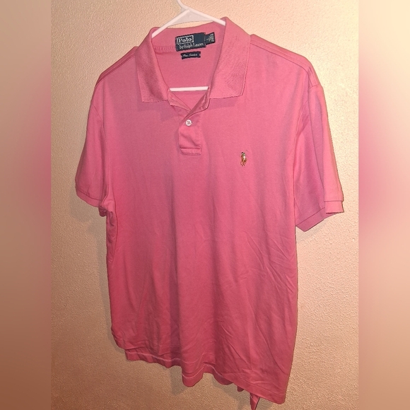 Polo Ralph Lauren Classic Fit Soft Pima Interlock Polo Top Pink L - Picture 2 of 6